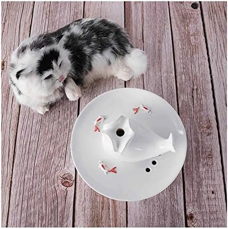 Пет Fountain Ceramic Automatic Cat Water Fountain, Пет Water Dispenser, Flower Style Dog Drinking Fountain with Filter, Автоматични Поилки Super Quiet Пет Доставки Пет Water Dispenser