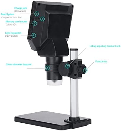 ZHGYD Професионален цифров електронен микроскоп 4.3 инча голяма база LCD дисплей, 8MP 1-1000X Непрекъснато засилване на