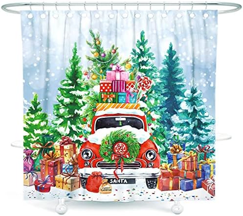 Witzest Kids Коледа Shower Curtain Winter Snowman Shower Curtain Blue Christmas Decorations Коледа Holiday Shower Curtains for Bathroom 72x72 Inch