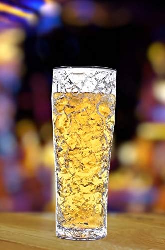 Kocent Freeze Beer Pint Стъкло със сменяема силиконова лента , Пластмасова замразено пинтовое стъкло с двойни стени , насладете се на лятото и запазете своя напитка на хладно.