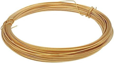 The Beadsmith German Jewelry Wire – Диаметър 0,5 мм калибър 24, макара 12 м – Позлатен 24-КАРАТОВО – Beadsmith Wire Използва се за изработка на бижута, опаковане на тел, скулптура, цветен диза