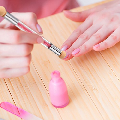 TOODOO Brush Nail Sponge Brush Nail Picking Dotting Gradient Brush Pen Ombre маникюр Tools with 4 Replacement Heads (Пинк)