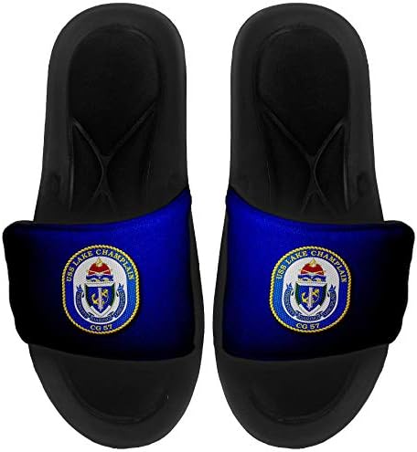 ExpressItBest Меките плъзгащи сандали/Slides for Men, Women and Youth - US Navy USS Ticonderoga (CG 47), Cruiser Emblem