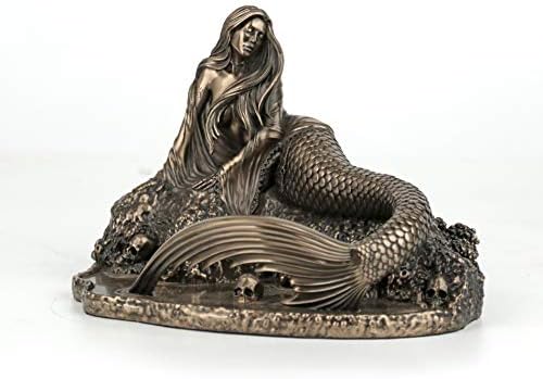 Veronese Design 5 7/8 Inch Sirens Lament by Anne Stokes Cold Cast Resin Bronze Finish Mermaid Statue Home Decor