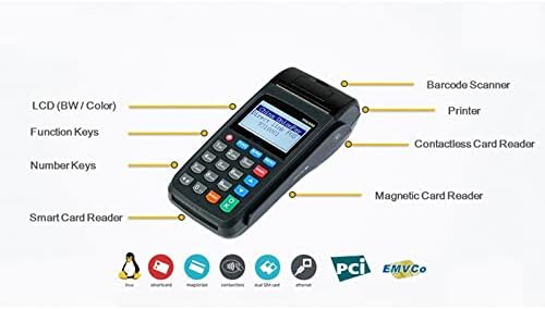 мини принтер Pos Терминал Ръчни PDA NFC Термален Принтер Pos Машина GPRS 1D Баркод Скенер Клавиатура Разписка Bil с Rfid