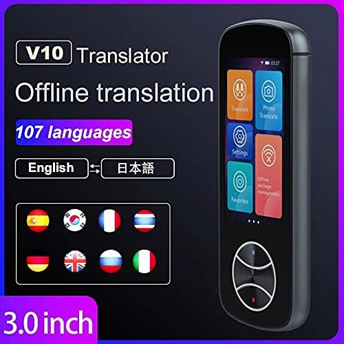 FENXIXI New V10 Portable Language Translator 107 Languages Two-Way Real-Time WiFi/Offline Recording/Photo Translatio Language