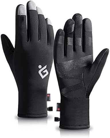 ZTTZX Зимни ръкавици за езда Топла и кадифена на Допир екран Студената Нескользящие плюс Еластични спортни ръкавици на открито (Цвят : черен размер : M код 23 см)