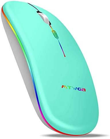 Led Безжична Мишка, Тънка Акумулаторна Мобилна Оптична Мишка Мишка с подсветка Chroma RGB, Безжична Мишка с 2.4 G с USB