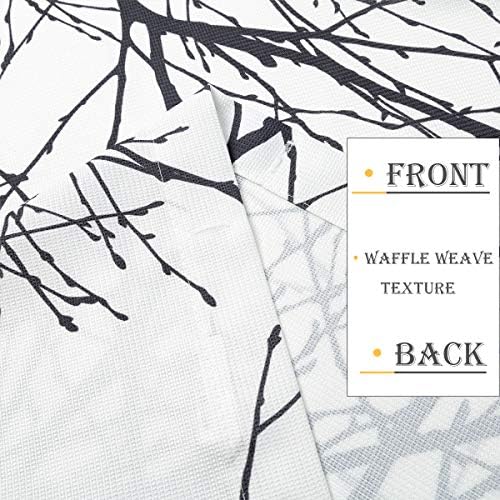 FMFUNCTEX Черна и Бяла Тъканно Завеса За Душ 72 Вафельное Преплитане на Текстурирани Разклонение на Дърво Печат Завеса