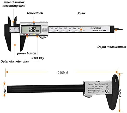 Цифров Штангенциркуль инструмент за Измерване на 30 150 mm 6 инча Цифрова електронна въглеродни влакна Штангенциркуль