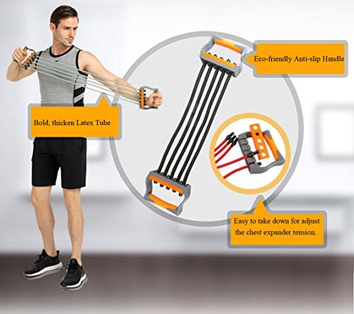 Ueasy Регулируем Гръден Эспандер 5 Въжета Устойчивост Система от Упражнения Ленти Сила Тренажор за Домашна Фитнес Зала за Тренировка на Мускулите Треньор