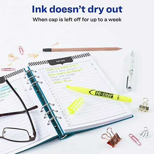 ЕЙВЪРИ Hi-Liter Pen-Style Highlighters, Smear Safe Ink, Chisel Tip, 12 жълти флуоресцентни маркери (23591)