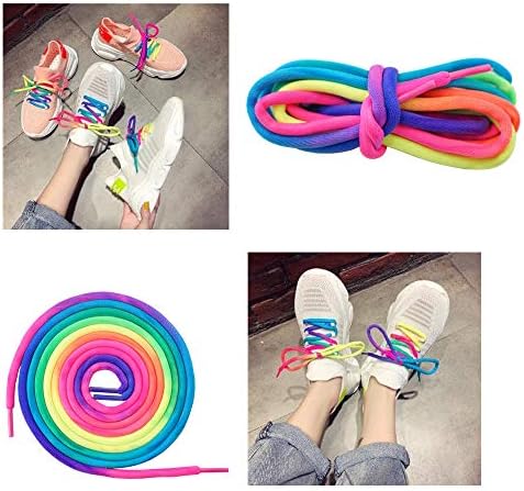 Преливащи дебели кръгли шнурове Цветна мода за обувки за бягане