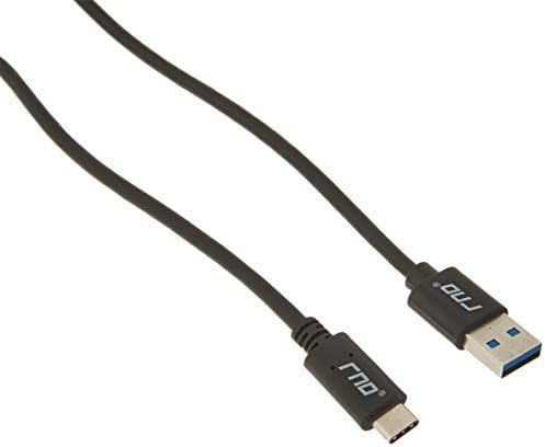 RNDs USB-C към USB-A (3.0) Кратко бързо зарядно устройство 1.5 ft кабел (6-Pack) със стягащ резистором 56k Ohm за: Pixel, HTC, LG, Samsung Galaxy (S9, S9 Plus, S8, S8 Plus, Note (8, 9)), Всички видове C Устройства (чер