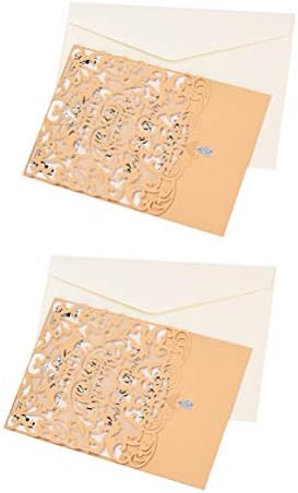10 Компл. Европейски Стил Покани Романтични Покани, Картички, Пликове за Бизнес Сватба Рожден Ден (D0120) (Бежово Златен Покана Карта++Плик+оборудване запечатване Стике