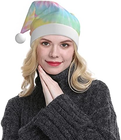 Вратовръзка Боядисват Led Коледна Шапка Hat Plush Коледа Cap for Adult New Year Holiday Party Christmas Decoration