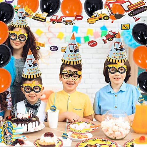 Изграждане на Happy Birthday Party Supplies - 101 бр. Служи 6Disposable Прибори за хранене Включват Чинии Сламки Удар Дракони Очила, Шапки Банер Балон Колата Тема За Момчета Децата Рожд?