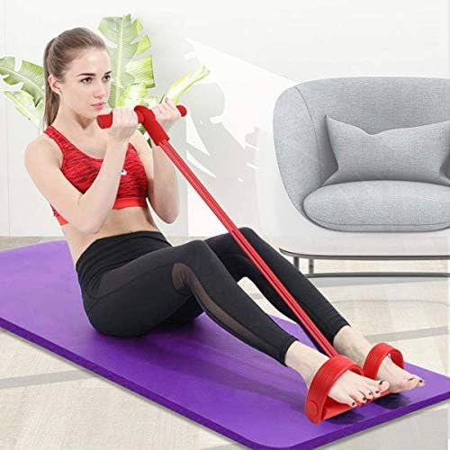 RTGFS Издърпайте Въжето Yoga-Обзавеждане Pilates-Workout 2-Tube Gum Foot-Pedal Еластични-Band Sit-Up Exerciser