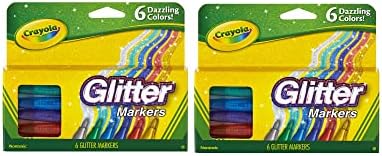 Блестящи маркери на Crayola, Различни цветове, Подарък, 6 броя (58-8629)