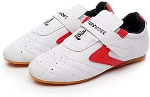 Таекуондо Обувки Души, Жени, Момчета Влак на Спортни обувки, Тенис Маратонки Taichi Квадратна модел обувки за възрастни Кунг-фу бокс апартамента (Цвят : червен, размер :