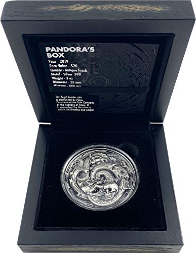 2019 DE Evil Within PowerCoin Pandora Box Езд Epic High Relief 3 Грама Сребърна Монета От 20$ Палау 2019 Антични финал