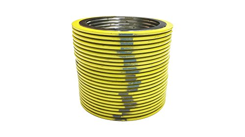 Sterling Seal 90006304GR150X24 304 Неръждаема стомана спирала намотанная уплътнението е с гъвкава графит подкрепа пълнител, 6 - тръба, клас на налягане 150#, жълто със сива ивица (опа?