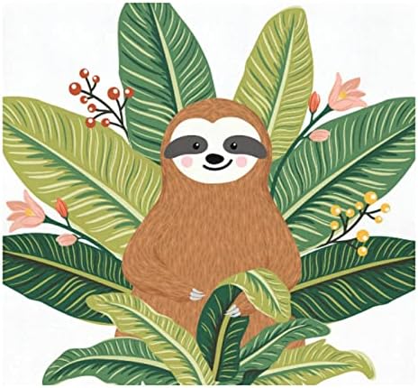 susiyo Тропически Джунгли Зелени Листа Baby Sloth Бутилка За Вода От Неръждаема Стомана, 17 унции Двойна Стена Пътуване