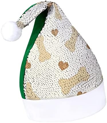 Коледен елф Hohoho GreenUnisex Възрастен коледна шапка, коледен подарък; Блестяща коледна шапка, празнична шапка; Подаръци за партита