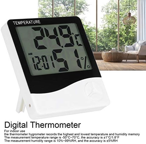 Температурен сензор, Дигитален Стенен, Настолен Термометър, Вътрешен Мултифункционален Пластмаса за Контрол на влажността