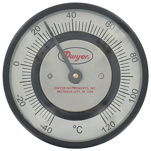 Dwyer Pipe-Mount Биметаллический повърхностен термометър, STC161, от 70 до 370°F, тромпет от 3/4 до 7/8