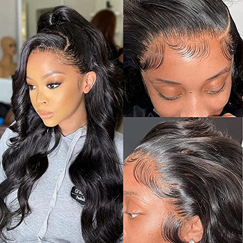 Lsybeauty Body Wave Lace Front Wigs Human Hair - 13x4 HD Прозрачна Дантела Pre Plucked Bleached Knots Glueless Дантела