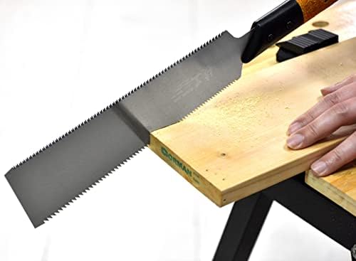KAKURI Japanese Pull Saw 9-1/2 Ryoba Double Edge Hand Saw for Woodworking, Нескользящая Corkboard Дръжка, Произведено
