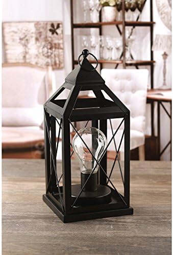 Circleware Фенер Metal Cage Style Desk, Table, or Hanging Lamp - Cordless Accent Light with LED Bulb - 10.25 High