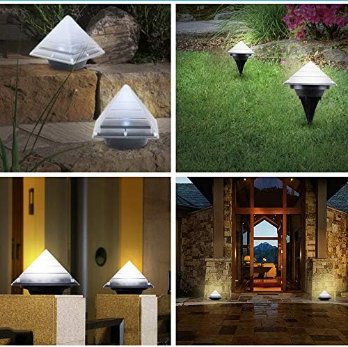 IBalody Led Solar Small Pyramid Waterproof Outdoor Column Lamps Modern Creative PVC Post Светлини Garden Courtyard Street,