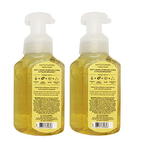 Нежно пенящееся сапун за ръце Bath and Body Works, Кухненски лимон 8,75 унция (2 опаковки)