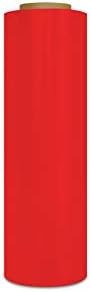 PSBM Червена Участък-филм, 4 Опаковки, 18 x 1500 Фута, 80 Калибър, Пластмасов Цепкая Тъмната Цветна Ръчно Стреч-фолио