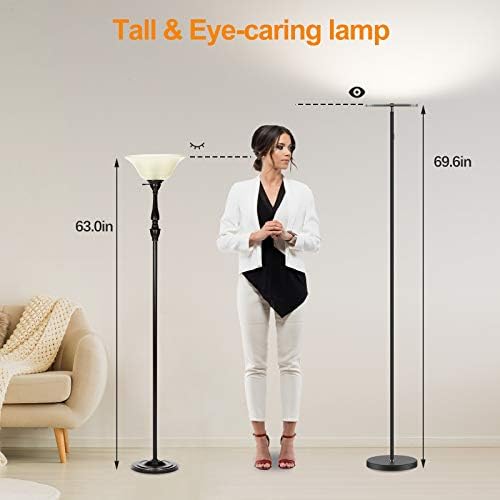 LEPOWER Floor Lamp, 3500lm Sky LED Modern Torchiere Floor Lamps, Standing Tall Light Pole, 3 Цветови температури с докосване