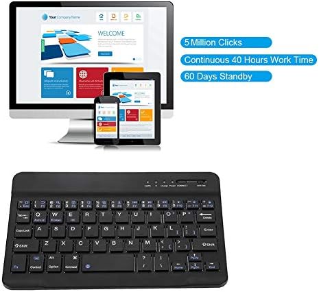 7-8 инча Таблет Безжична Клавиатура на Лаптоп Тънък Светлина Bluetooth Клавиатура Алуминиева Сплав Безжична Bluetooth Клавиатура за Android Win Черен