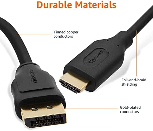 Basics Uni-Двупосочно DisplayPort to HDMI Display Кабел 4K@30Hz - 6 метра