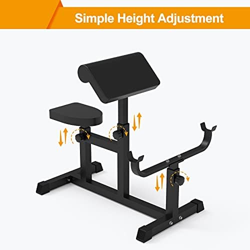 Uboway Adjustable Arm Preacher Curl Weight Bench - Регулируема Римски Стол за Тренировка на Силата на Мускулите на Горните