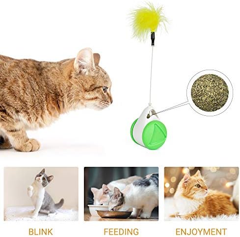 MAEXUS Cat Toys, Catnip Toys for Indoor Cats, Interactive Cat Toy with Cat Feather Toys Самостоятелно Rotating Cat Toys,