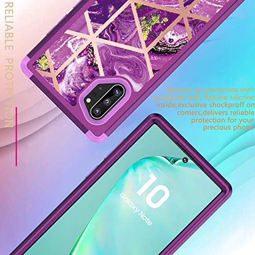 HuiFlying Galaxy Note 10 Plus Case,Мрамор Дизайн Тежкотоварни Противоударная Защита на Твърда Пластмаса+Силикон гума Хибриден