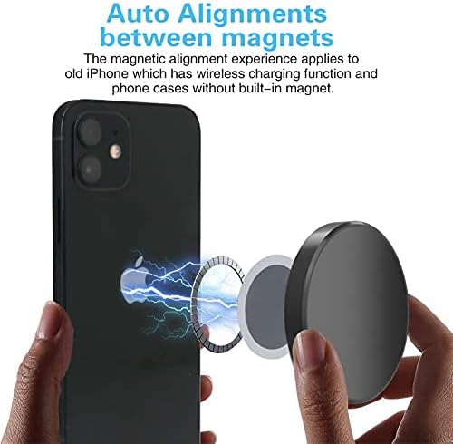 COSOOS 2 Магнитни Стикери,Съвместими със зарядно устройство Magsafe, Силна Магнитна Панел за iPhone 12/12 Mini/12 Pro/12