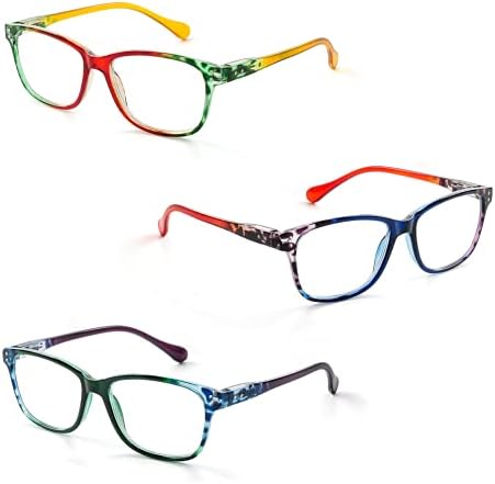 Очила за четене FONHCOO за Жени, Мъже, Леки Читатели Синя Светлина Блокер Очила За Четене