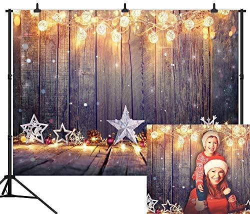 Defoto Весела Коледа Background for Photography Party Wooden Board Decoration Seamless Рибка Photo Background Studio Prop PGT283B 9x6ft