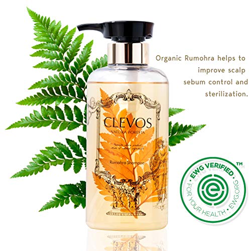 Clevos Natura Foresta Organic Shampoo All ScalpTypes, 530 мл, 17.92 течни унции | Can Use All Ages - Rumohra (четка за
