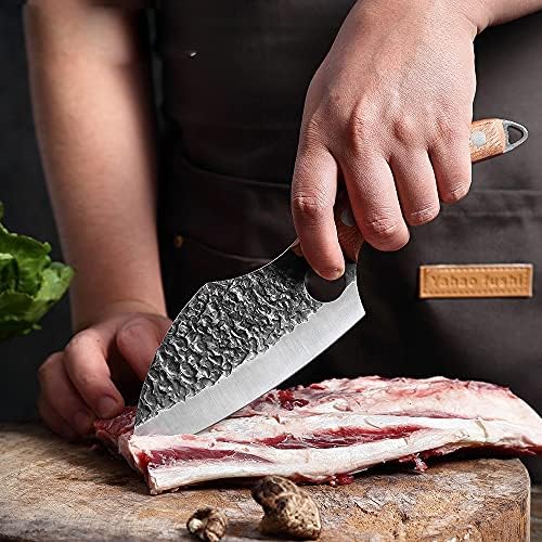 Месо, Сатър Кухненски нож ръчна изработка от Неръждаема Стомана Външен Преносим Обезщетения за Готвене на Месо, Сатър