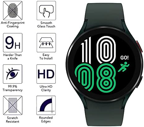 Youniker 4 Pack е Съвместим с Samsung Galaxy Watch 4 40MM Smartwatch Screen Protector Закалено Стъкло, Защитно фолио,