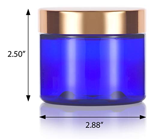 Кобалтово Синьо PET Пластмаса (без BPA) за Еднократна употреба Банка със Златист Метален капак Overshell - 6 унции (12 опаковки)