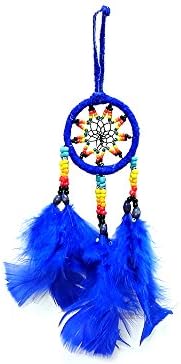 Mia Jewel Shop Small Dream Catcher Natural Feather Multicolored Beaded Виси Окачен Украшение - Ръчно изработени Подаръци